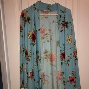 Women's plus size kimono cardigan floral 2x
